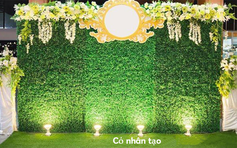 Thảm cỏ nhân tạo trải sân khấu tiệc cưới
